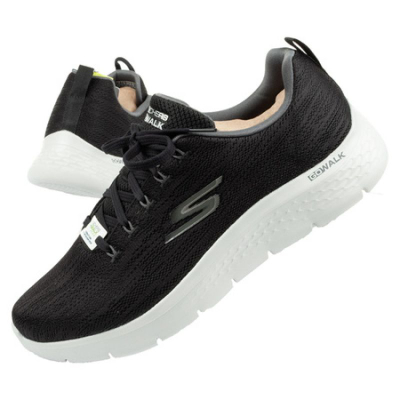 Atlete Skechers GO WALK Flex Quota për burra, tekstil, të zeza me gri