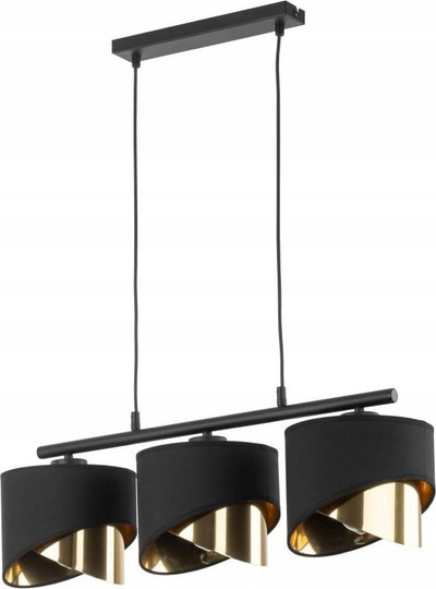 Llambë varëse TK Lighting Grant 4824, 3xE27, moderne, e zezë me të artë