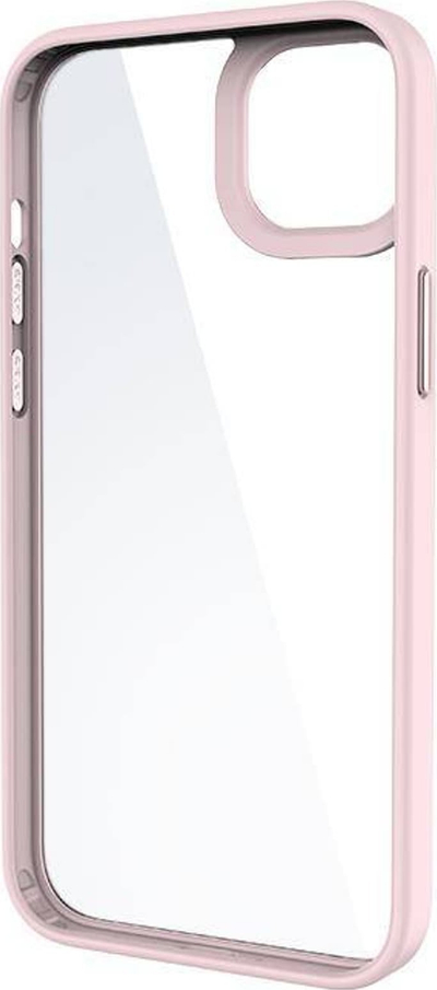 Këllëf telefoni MX për iPhone 14 Plus, plastike e tejdukshme, kornizë silikoni, rozë e çelët