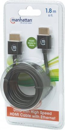 Kabllo Manhattan HDMI - HDMI, 1.8m, e zezë