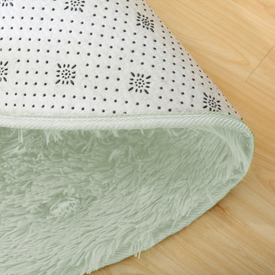 Tapet rrumbullak Strado Round Shaggy, 160x160 cm, push i trashë, e bardhë lime