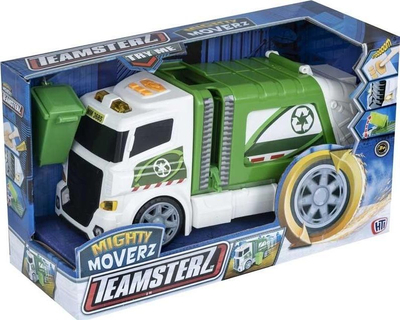 Kamion lodër Teamsterz Mighty Moverz Garbage Truck, me drita edhe zëra, i bardhë me jeshile
