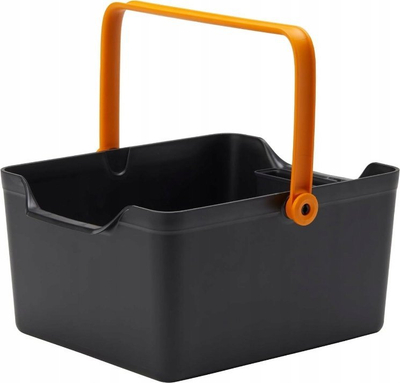 Kuti kopshti Fiskars, plastike, me dorezë portokalli, gri e errët
