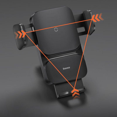 Mbajtëse telefoni për veturë Baseus Wisdom, karikim wireless 15W, montim në grilë ajri, e zezë