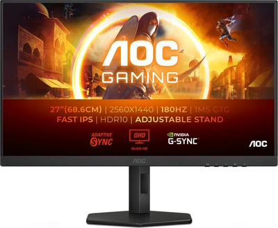Monitor gaming AOC Q27G4XF, 27\", 2560 x 1440 Quad HD, 180Hz, i zi