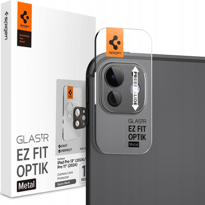 Xham kamere Spigen Glass TR EZ Fit Optik Metal, iPad Pro 13" 2024 dhe 11" 2024, 9H, Space Black