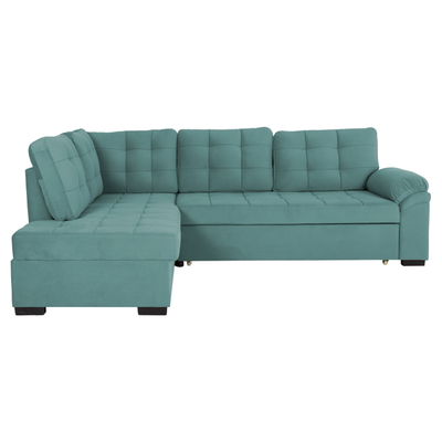 Divan këndor shtrat JADE HM3144.04L, kënd i majtë, kadife, mint
