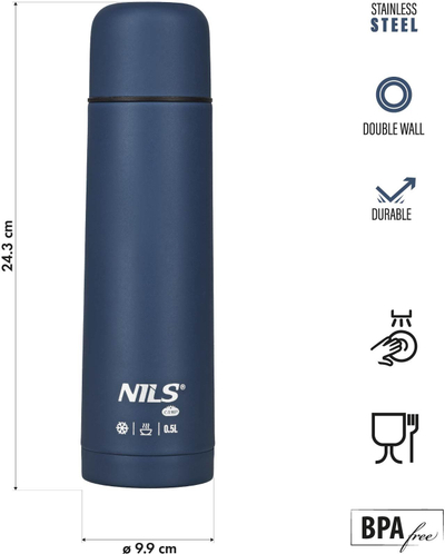 Termus udhëtimi NILS Camp NC3803, 0.5L, çelik inox, argjendtë