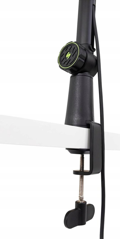 Krah mikrofoni Gator SH-BROADCAST1 Shure, artikulues, për podcast, i zi