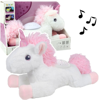 Loder pelushi unicorn me projektor dhe muzike, roze