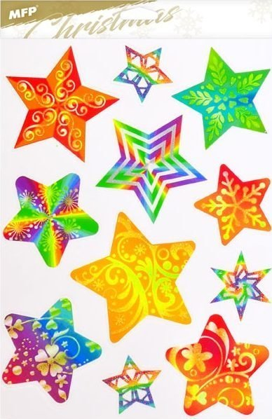 Stickerë dekorativë MFP Christmas Glitter VA024, 20x30cm, me motive festive shumëngjyrëshe