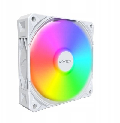 Вентилатори за компјутер Montech E28 ARGB, сет 3x120mm PWM, со fan hub, бели