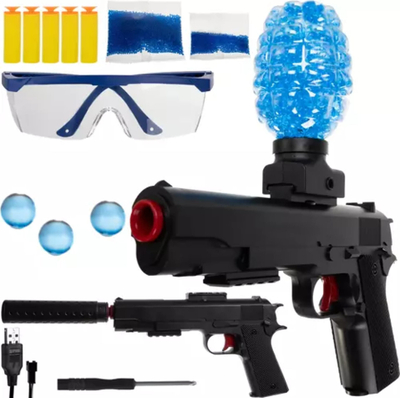 Pistoletë lodër Toy Weapons Foam Balls and Jelly Balls, me toptha xheli dhe shkumë, me bateri të rikarikueshme, shumëngjyrëshe