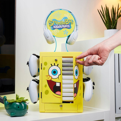 Organizer gaming SpongeBob SquarePants Numskull, për 10 lojëra, me mbajtëse kufjesh, shumëngjyrësh