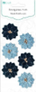 Lule dekorative Dalprint Flowers Jeans Marine 001, 4 cm, set 6 copë, xhins blu