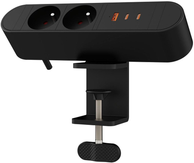 Prizë tavoline Microconnect Multi Desktop Power Socket 2, shumëfishe, e zezë