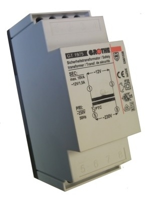 Transformator zileje Grothe 14101, 12V AC, 1.5A, gri