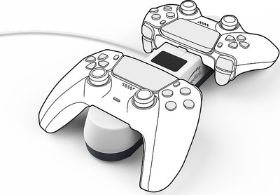 Stacion karikues Speedlink Jazz për PS5, USB, 2 gamepad, i bardhë