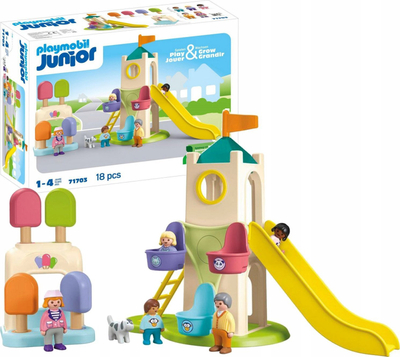 Set loje Playmobil Junior Adventure Tower 71703, 18 pjesë, për kalamaj 1‑4 vjeç, shumëngjyrësh