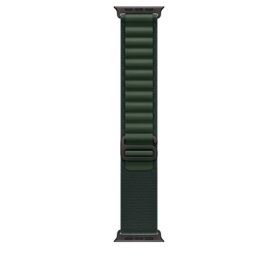 Apple Watch 49mm Loop, Dark Green Alpine Loop, Black Titanium Finish, S