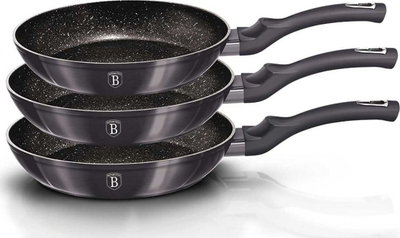 Set tigana Berlinger Haus Carbon Pro, 3 copë, 20 cm, 24 cm, 28 cm, të zi