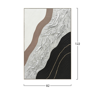 Pikturë muri Abstract katrore 82x4,5x82Hcm (HM4553.01), bezhë