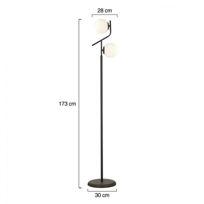 Llambë dyshemeje metal + xham 30×173 cm (HM7530.01)