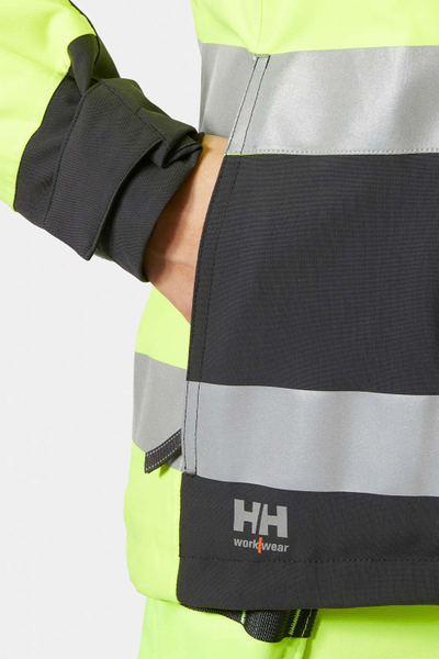 Xhaketë dimri pune Helly Hansen Luna Hi Vis për goca, e verdhë me të zezë, X Large
