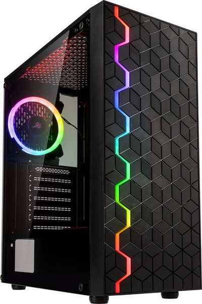 Kasa PC Kolink Inspire K8, Midi Tower, ARGB, xham i temperuar, e zezë