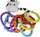 Играчка гушка BAM BAM Rattle Little Cow With Rings 515053, со прстен, во повеќе бои