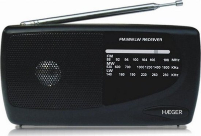 Radio portabël Haeger Handy, AM/FM, me bateri AA, gri