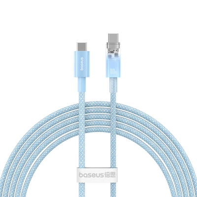 Kabllo USB C Baseus Explorer, Type C në Type C, 100W, 2m, blu