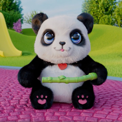 Lodër pelushi interaktive FurReal Coco, panda që rrotullohet, me tinguj dhe lëvizje, për kalamaj 4+