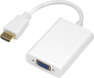 Adapter HDMI në VGA Deltaco, 0.2m, me audio, i bardhë