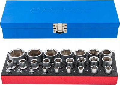 Set çelsash dhe soketash Forsage F-50121G, 1/4" dhe 1/2", 25 copa