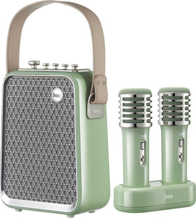 Altoparlant portativ Divoom Songbird HQ, Bluetooth, me dy mikrofona karaoke, jeshil