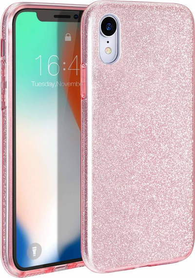 Futrollë me shkëlqim për Samsung Galaxy A16, mbrojtëse 3‑në‑1, transparente me glitter