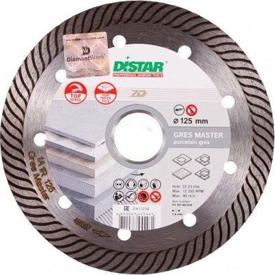 Диск дијамантски Distar Gres Master, 125mm, за порцелански грес, сив