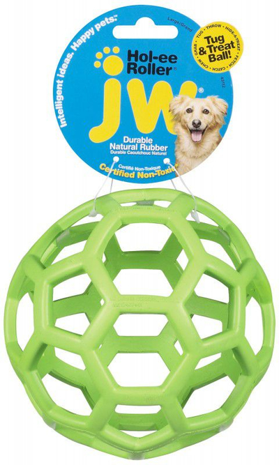 Lodër për qen JW Pet HOL-EE Roller Large, gome natyrale, dizajn i hapur, shumëngjyrëshe