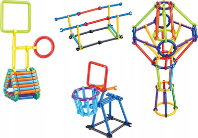 Lodër ndërtimi Little Geniuses Bricks Sticks, 869 copa, kuti plastike, shumëngjyrëshe