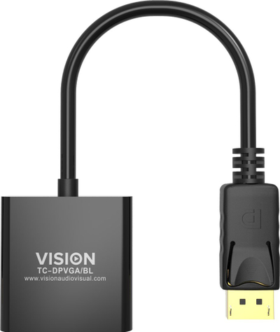 Видео адаптер Vision TC-DPVGA/BL, DisplayPort во VGA, црн