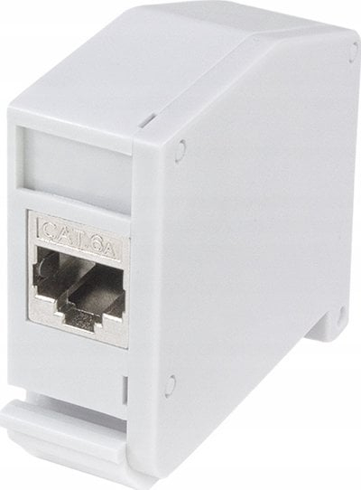 Adapter DIN Rail LogiLink NP0037, Cat.6A, me një coupler inline, gri
