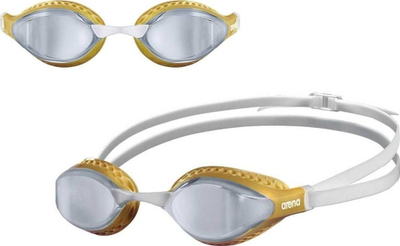 Syze noti Arena Airspeed Mirror, lente të pasqyruara, rrip i dyfishtë, argjend e artë