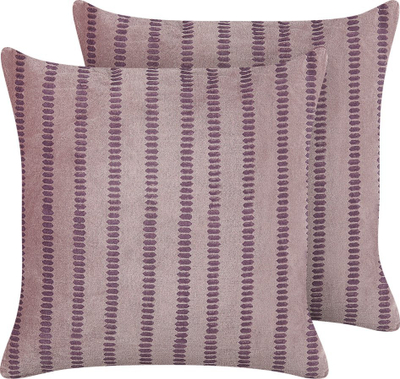 Set jastëkësh për zbukurim AGAPANTHUS Velvet, 45 x 45 cm, me vija, rozë