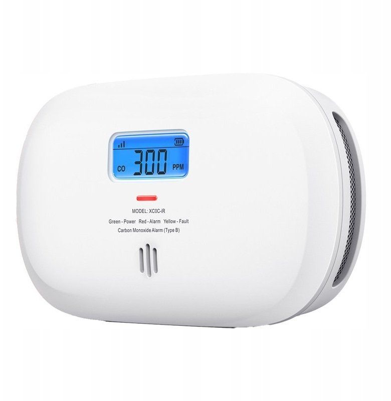 Detektor monoksidi karboni XC0C-iR, WiFi 2.4 GHz, ekran dixhital, i bardhë