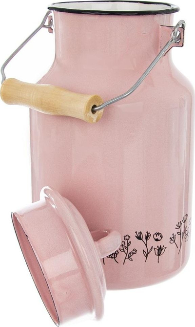Enë qumështi Orion Meadow, çelik i emailuar, 2 L, rozë