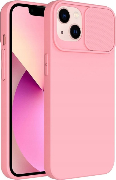 Kuti telefoni silikoni Slide për Apple iPhone 7 8 SE 2020, TPU e hollë, kapak kamere që rrëshqet, rozë
