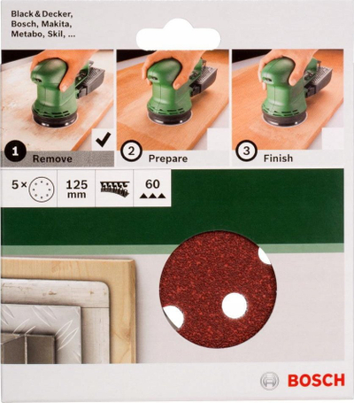 Letër zhmeri Bosch Accessories 2609256A23, Ø125mm, grit 60, set me 5 copë