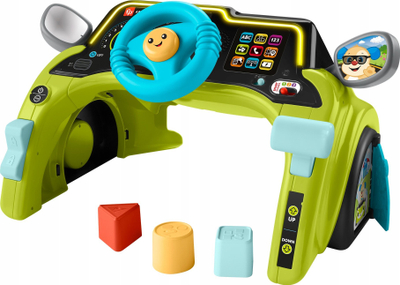 Lodër edukative Fisher-Price Laugh &amp; Learn Little Driver, qendër aktiviteti me timon, në polonisht, shumëngjyrëshe
