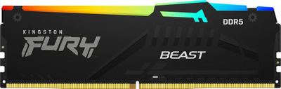 Memorie Kingston Fury Beast RGB, DDR5, 64 GB, 4800 MHz, CL38, KF548C38BBAK2-64